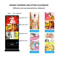 Écran tactile LCD intérieur de 55 pouces, totem publicitaire extérieur de 100 pouces, logiciel CMS, écran LED, signalisation numérique et affichages