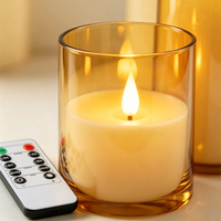5 bougies LED sans flamme ambre scintillantes, fonctionnant sur piles, avec télécommande et minuterie, pour la décoration de la maison et les mariages
