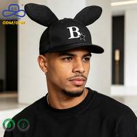Casquette de baseball à oreilles de lapin avec logo personnalisé ODM, design unique et tendance, imprimé étoiles, pour un style streetwear original et décontracté