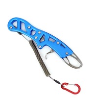 Pince de pêche en alliage d'aluminium très vendue avec corde de sécurité et pince à poisson, accessoires de pêche portables et durables pour la pêche en rivière