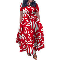Robe d'automne décontractée pour femmes africaines Robe grande taille à manches courtes