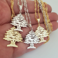 Collier personnalisé en cèdre du Liban imperméable, acier inoxydable 316L, pendentif drapeau du Liban, bijoux libanais à la mode