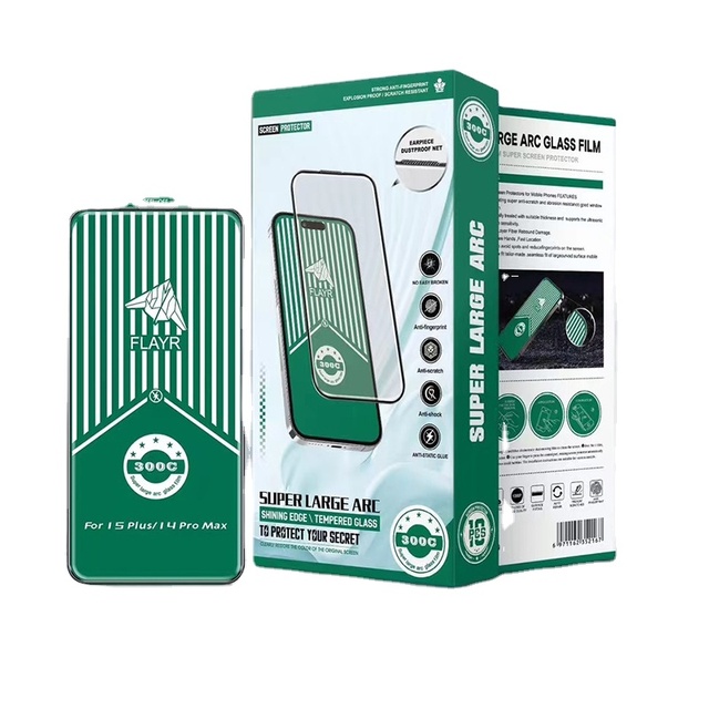 Anti-explosion 9H Hardness Full Coverage Dirt-resistant Tempered Glass Screen Protector for 15/14/13/12/11 Pro Max