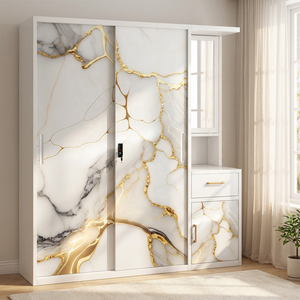 Fabricant de placards <span class=keywords><strong>en</strong></span> acier sur mesure, coiffeuse moderne <span class=keywords><strong>en</strong></span> acier avec miroir pour chambre à coucher - Product Image 2