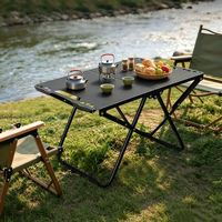Meubles d'extérieur, table de pique-nique pliable tactique légère et portable, base en acier au carbone, design moderne
