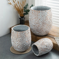 Pots et jardinières en ciment écologiques et durables de forme ronde pour la maison, le jardin, l'intérieur ou l'extérieur, marque DMT