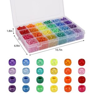 Perles miniatures en acrylique rondes, 2880 pièces, pour la fabrication de bijoux DIY pour enfants, ensemble de couleurs arc-en-ciel - Product Image 5