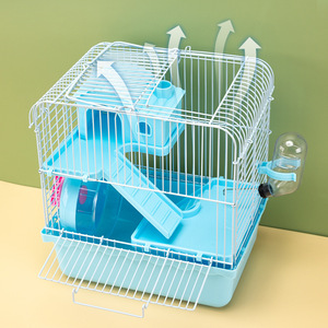 Cage à <span class=keywords><strong>hamster</strong></span> portable Xing Xing Wen, double couche, motif ours doré, cadre en plastique, bouton écologique, grande taille, villa paysagère solide - Product Image 2
