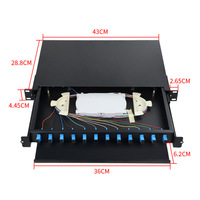 SC/UPC 12 Port 12 Core Fiber Optic Patch Panel ODF 1U 19'' Rak-Mount Sliding FTTH Terminal Box FTBC-12 SC/UPC Garansi 5 Tahun