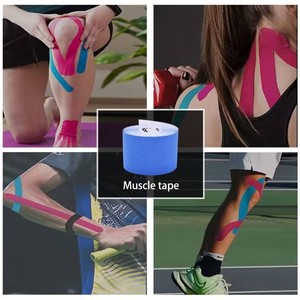 NQ SPORTS Ruban de kinésiologie Logo personnalisé <span class=keywords><strong>Bandes</strong></span> de résistance en coton extensible léger Bandages Ruban de bandage musculaire Sangles adhésives - Product Image 6