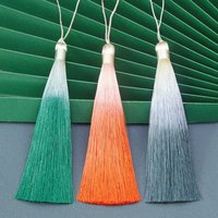 Pendentifs double couleur en soie dégradée 13cm DIY Home Textile Key Bag Curtain Garment Accessory Cellphone