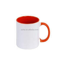 Mug en céramique moderne de 11 oz avec poignée colorée pour logo personnalisé