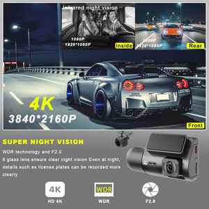 Cámara para Auto 4K con 3 Cámaras y Doble Lente, WiFi, GPS, DVR, Pantalla IPS, Frontal/Trasera, 3 Canales, 1 Año de Garantía - Product Image 3