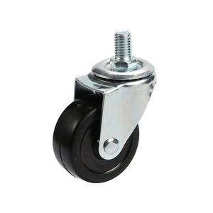2 Inch Rubber Screw <b>Casters</b> With Threaded Stem Zinc Alloy Plain Bearing For Office Furniture <b>Wheels</b> - Product Image 4