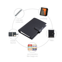 Carnet de notes A6 à feuilles mobiles pour entreprise, Vente en gros de classeurs A6 à anneaux avec couverture rigide personnalisable, Classeur en cuir personnalisable