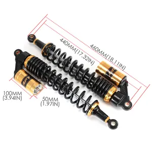 Suspensão traseira amortecedora de ar, peças para motocicleta de 375mm/400mm/440mm/450mm