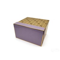 Se Aceptan Personalizaciones, Cajas de Embalaje de Lujo de Diseño Moderno, Cajas de Regalo Rígidas con Tapa Morada, Estampado en Lámina Dorada, Forro Personalizado