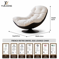 Fauteuil Coquille d'Œuf Pivotant pour Bureau à Domicile et Salon, Canapé de Repos Confortable au Design Moderne pour Balcon et Fenêtre en Baie