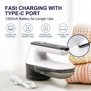 <span class=keywords><strong>Rasoir</strong></span> anti-bouloches rechargeable pour vêtements, éliminateur <span class=keywords><strong>de</strong></span> peluches et <span class=keywords><strong>de</strong></span> fibres, 6 lames, 2 lames supplémentaires, électrique - Product Image 5