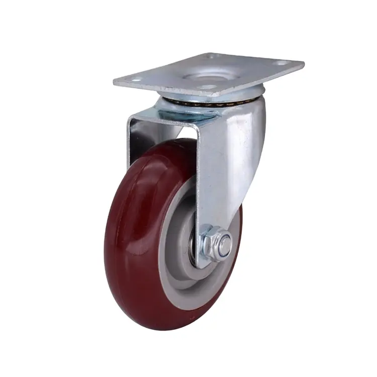 4 Inch Pu/Pvc Dubbele Kogellager Swivel Caster Wiel