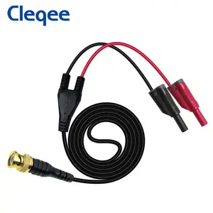 Cleqee-2 P1064镀金纯铜BNC Q9至双4毫米可堆叠带罩香蕉插头测试引线探针电缆120厘米新到货