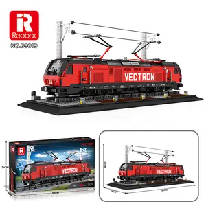 Divertente Reobrix 66019 fai da te costruire treno ferroviario Set di blocchi Abs Mini Figure di plastica giocattoli da costruzione