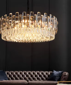 Zeal Lighting Crystal Luxury Chandelier Sala de estar Nordic Gold Lámpara colgante moderna Colgante Modernes - Product Image 1