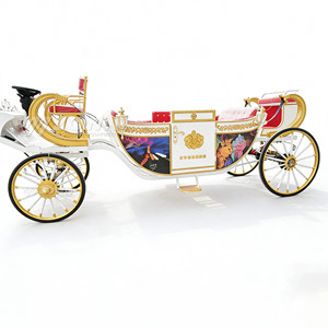 Calèche royale dorée pour mariage, calèche royale électrique sans toit à vendre, calèches de mariage. - Product Image 1