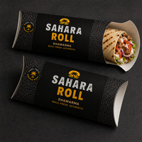Boîte d'emballage pour shawarma en papier kraft, boîtes d'emballage alimentaire jetables personnalisées imprimées pour la livraison à emporter des restaurants, vente en gros