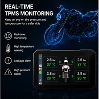 Aoocci C3 Plus 5 İnç 12V ACC USB Çift Güçlü Motosiklet TPMS Ekranı IP67 Kablosuz Motosiklet CarPlay Navigasyon Monitörü