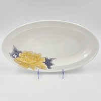 Assiettes ovales en mélamine A5 de haute qualité, vaisselle en plastique écologique avec motif floral pour les hôtels