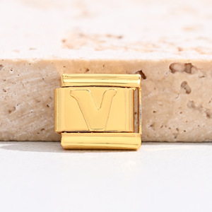 Pulsera con Letras del Alfabeto, Chapada en Oro, Modular, con Dijes, Regalo de Joyería para Mujer, Accesorio de Moda - Product Image 4