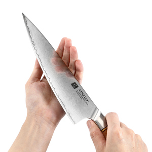 2PCS Coin arrondi Nouveau Design Ensemble de <span class=keywords><strong>Couteaux</strong></span> de Chef <span class=keywords><strong>3</strong></span> couches Composite <span class=keywords><strong>Couteaux</strong></span> de <span class=keywords><strong>Cuisine</strong></span> en Acier Inoxydable avec Manche en Bois Pakka - Product Image 5