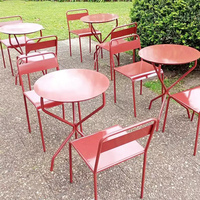Ensemble table et chaises d'extérieur en aluminium – Mobilier élégant pour terrasse, idéal pour salon de thé, café, négociations en extérieur, cour et balcon