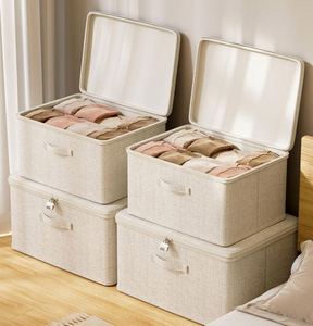 Fabric Clothing Storage Container <b>Box</b> Foldable Storage Bins with Zipper Portable Toy Organizer - Product Image 5
