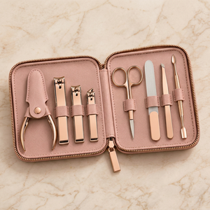 <b>Professional</b> 8-Piece Manicure <b>Kit</b> Stainless Steel <b>Nail</b> Scissor Clipper File Pusher Portable Classic Style Bag Packaging - Product Image 1