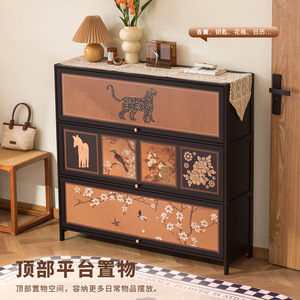 Vintage Style <b>Shoe</b> Cabinet 110cm 11 Layers Dustproof Entryway <b>Storage</b> <b>Rack</b> - Product Image 3