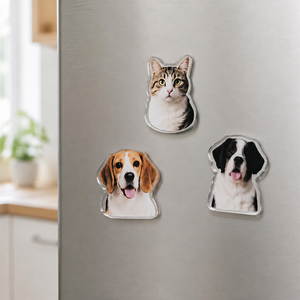 Aimants de réfrigérateur en acrylique personnalisés, mignons, colorés, en forme d'animaux de dessin animé, pour la décoration de la maison et les boutiques de cadeaux, vente en gros - Product Image 1