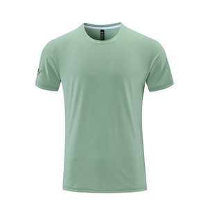 Özel Logo dijital baskı 170gsm 85% naylon 15% Spandex erkek eğitim T-Shirt gevşek-fit nefes O boyun koşu Tee - Product Image 3