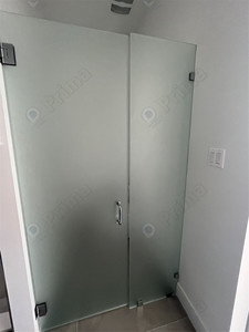 Puerta de Ducha Corredera Individual de Cristal con Bisagras Estilo Hogar Prima Custom, Kit Completo para Baño, Negra, 6mm, Tipo Diamante, para Hotel - Product Image 2