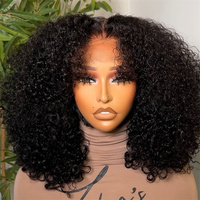Perruque Pixie bouclée birmane 7x5 HD Lace Front, cheveux 100% naturels alignés sur les cuticules, sans colle, prête à porter, pour revendeurs de perruques.