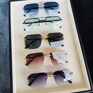Lunettes de soleil carrées semi-cerclées SPUKA 7040 2026, verres dégradés avec protection UV400, lunettes personnalisées avec logo - Product Image 2
