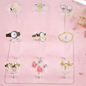 Soporte de exhibición de adorno de Navidad de acrílico personalizable de 9 columnas, soporte de encimera de PMMA pulido para estantes de exhibición de cupcakes - Product Image 3