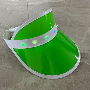 Casquette de soleil en plastique LED avec lumière intégrée, casquette de sport pour femmes et hommes, costume de fête d'Halloween pour les voyages en plein air, personnalisable - Product Image 4