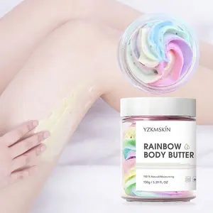 Wholesale Vegan Natural Colorful Organic Rainbow Body Butter Private Label Colorful Whipped Body Butter Cream