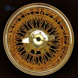 Golddraht räder 13x7 All Gold Speichen felgen mit 2 Stangen abklopfen