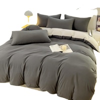 Ensemble de literie pour la maison, 3 pièces, housse de couette, drap plat, 100% microfibre, côté sablé AB, 220*240cm, ensemble de literie japonais