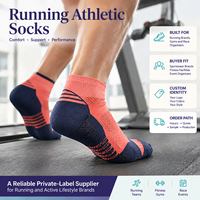 Chaussettes de course athlétiques à blocs de couleurs pour équipes, marque privée avec contrôle qualité et spécifications