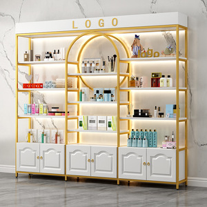 Estante Moderno Dorado de Alta Gama para Cosméticos en Tiendas de Belleza y Centros Comerciales - Product Image 4