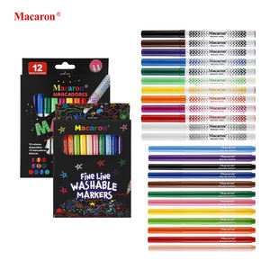 Macaron 12 adet yıkanabilir Marker kalem seti renk değiştiren İşaretleyiciler ince çizgi sanat çizim için renkli işaretleme kalemleri - Product Image 1